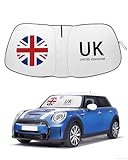 2026 Upgrade Front Windshield Sunshade - Foldable for Mini Cooper Sun Shade, Fit for 2015-2024 Mini Cooper S Hardtop 4 Door, Union Jack Flag |Keep Car Interior Cooler|