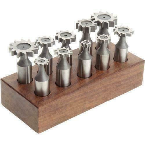 10-piece hss woodruff keyseat cutter set  american standard sizes 403 204 404 305 505 406 506 407 507 408  high-speed steel key cutters for milling machines amp metalworking