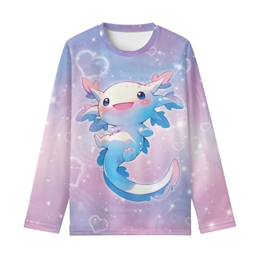 Image of Girls Long Sleeve Shirt with Cute Graphic Casual Pullover Tops 3-16Y