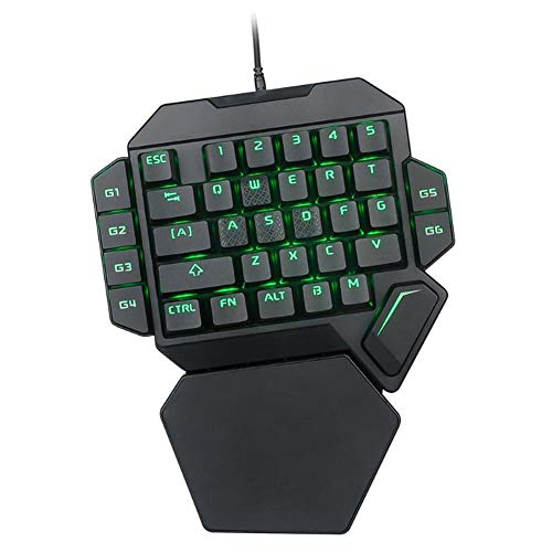 LICHUXIN Une Main Clavier Sept Couleurs rétro-éclairé Ergonomique Interrupteur Bleu de Type Palm pour Android/iOS Filaire Clavier de Jeu mécanique Cover