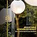 Steel String Light Poles 2-Pack, 120in Top Height, 1in Diameter Adjustable Outdoor Lighting Stand for Patio Deck Backyard with All Mounting Accessories, Black