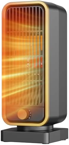 Electric Heater - 900W Portable Fan Heater, PTC Ceramic Heaters with 3 Modes, Low Noise Small Space heater with Overheat and Tip-over Protection, for Home Bedroom Office, Winter Gift