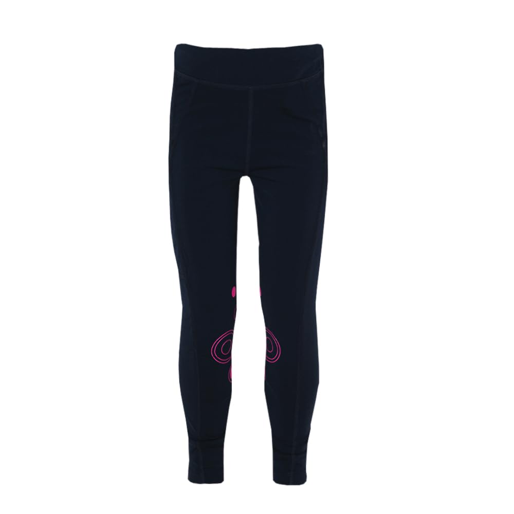 HY DynaMizs Ecliptic Pantaloni da Equitazione Bambini (7-8 Anni) (Rosso, Blu Navy)