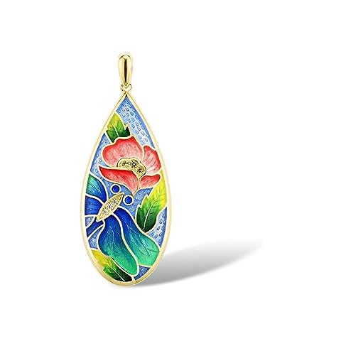 Santuzza Enamel Lotus & Dragonfly Pendant Cover