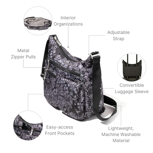 Image of Baggallini womens Everywhere Bagg Crossbody Women 11x9 Lightweight Nylon Hobo Water-resistant Travel Bag W /Rfid