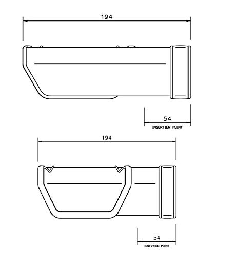 FLOPLAST 114mm Square Gutter 90 Degree Angle - White