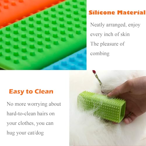 Image of 2 Pieces Pet Dog Cat Hair Remover, Block Roller Cleaner, Hollow Silicone Cleaner Brush for Sofa, Car Interiors, Furnishings, Carpets, Bedding or Any Fabric (Yellow, Green)