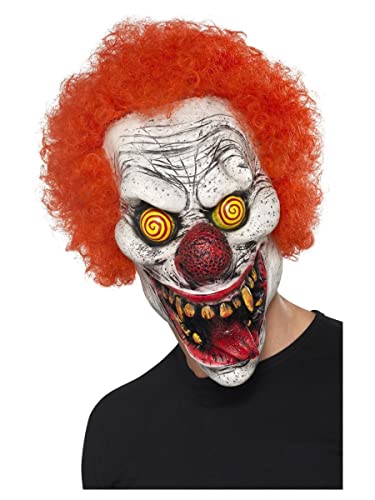 Smiffys Masque clown tordu, Rouge, Latex, recouvre la tête