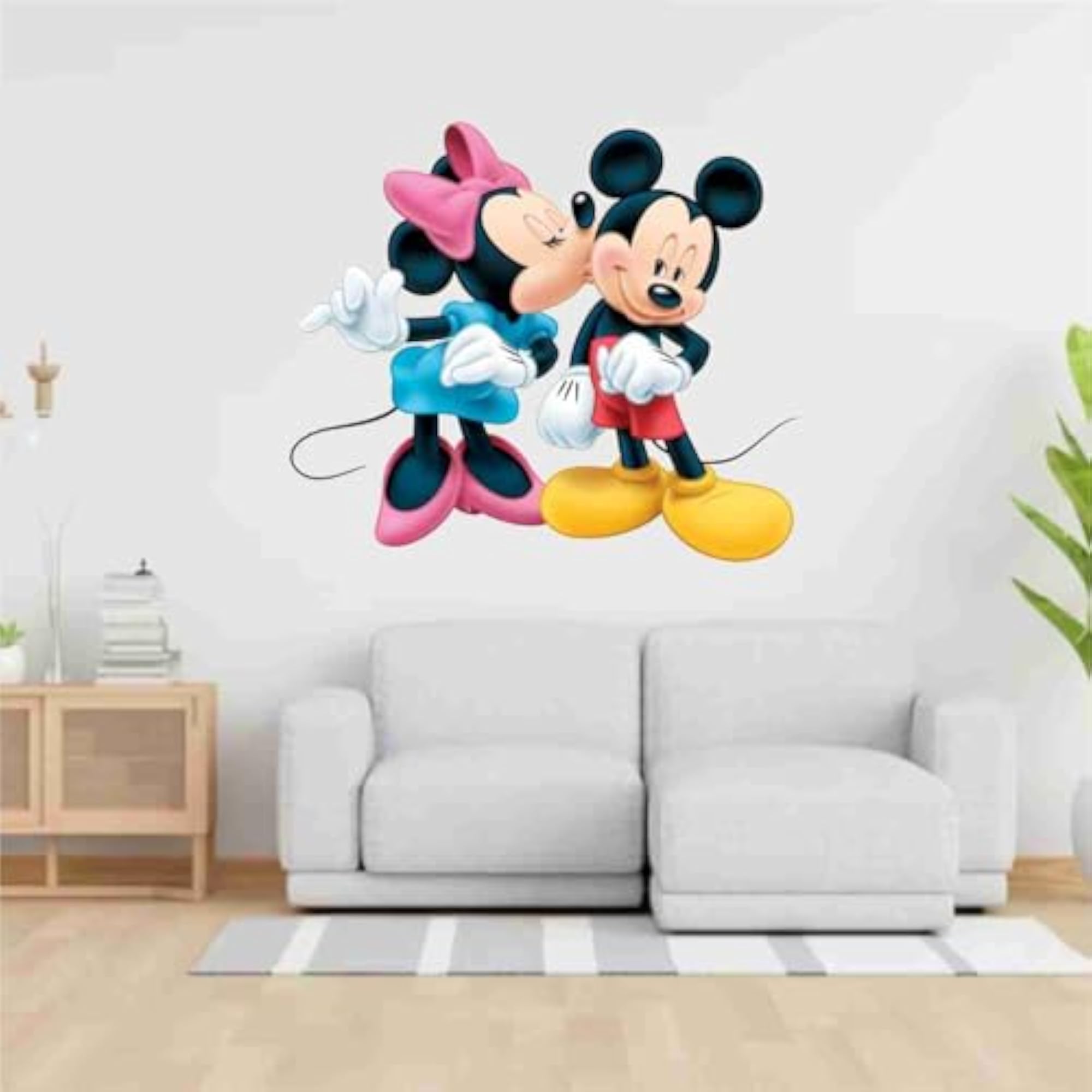 Fun Pose Mickey Mouse Wall Sticker, Multicolor PVC Vinyl