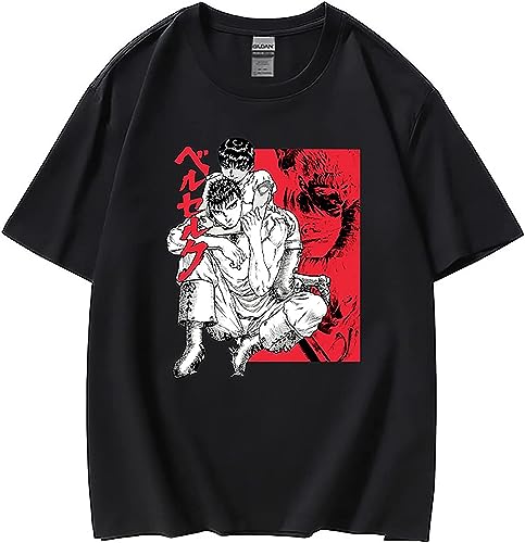 LIPENGH59 Berserk Guts T-Shirts Berserk Pullover Guts Sweatshirt Japanese Manga Berserk Guts Print Casual Loose Top Tee Jumper (XX-Large)