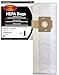 6 Riccar HEPA Type F Vacuum Bags, Simplicity, Freedom, Supralite, Canister Vacuum Cleaners, RSLH-6, SF-6, RSL1, RSL1A, RSL1AC, RSL3C, RSL2, RSL3, RSL4, RSL5, RSL5C, SLPLUS, RFH-6, F3500