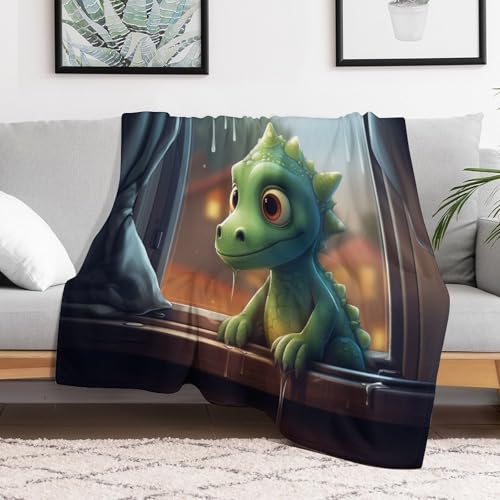 Manta de forro polar de dinosaurios mullida y colcha suave para sofá de 150x200 cm 3