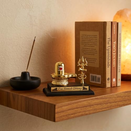 Image of HindCraft Shivling Car Dashboard Idol - Shivling Mahadev Showpiece with Trishul, Spiritual Car Dashboard Decor for Home Temple, Office Desk, Vastu Decorative Gift Item