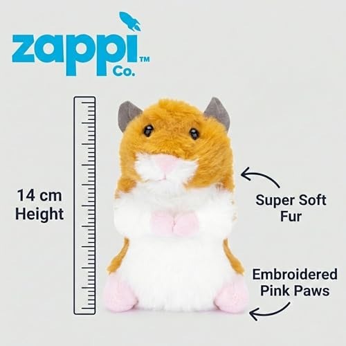 Zappi Co Plush Hamster Toy (14cm Height) Stuffed Soft Cuddly Eco Friendly Animals Collection For New Born Child First Kid - Image 3