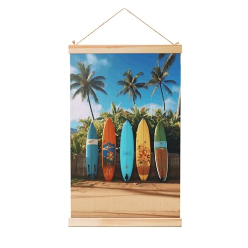 Affiches à suspendre sur toile moderne déco murale avec support bois 50x76cm