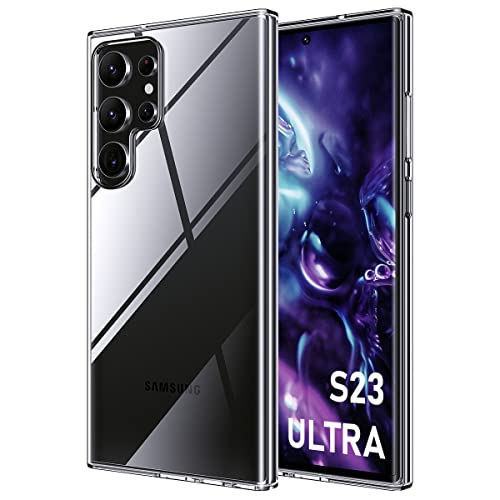 bokoo Crystal Clear Samsung Galaxy S23 Ultra Case.Soft Slim Fit Transparent Plastic TPU Protective Silicone Cover Phone Cases for Samsung Galaxy S23 Ultra [Slim Thin & Comfort Grip] [Shockproof]