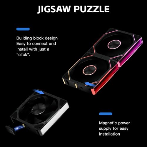 Image of Fan JM-SE 3IN1 BK 120 Fan Infinity Mirror Module Daisy-Chain 5V ARGB PWM Case Fans 120mm Triple Pack Suitable for Computer Case & CPU Cooling (Black)