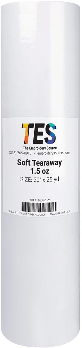 Medium (1.5 oz.) Soft Tearaway 20" x 50 Yd Roll - Embroidery Stabilizer