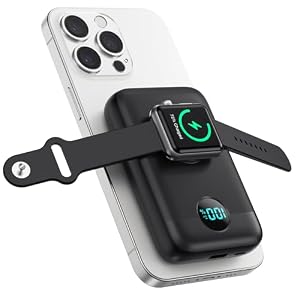 Magnetic Portable Charger for iPhone & Apple Watch,10800mAh 25W PD QC4.0 Fast Charging USB C Power Bank,4 Output Dual-Side Magnet Travel Essentials Battery Pack for iPhone 17/Air/16/15/14/13/12 Series