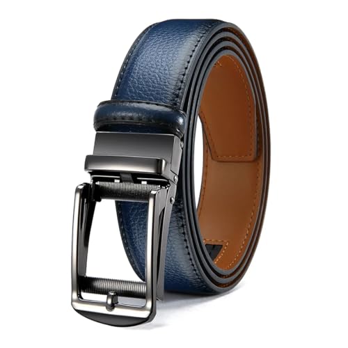 Men's Four Seasons Metal Automatic Buckle Belt Casual Business Leather Belt 40CX31WYT-BL 125cm