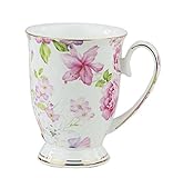 FlorisHome ® Fine Bone China Flower Coffee Mug Tea Cup 11 oz 330 ml
