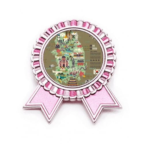Badge de la Corée du Sud broche rose médaille de récompense en métal taille M