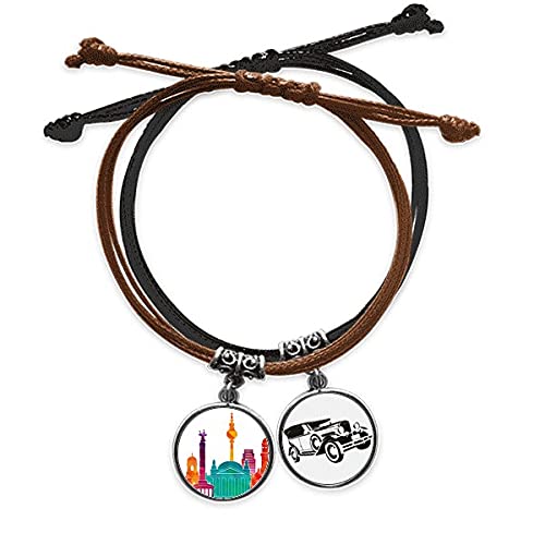 Bracelet corde Allemagne et chaîne main en cuir spécial voyage