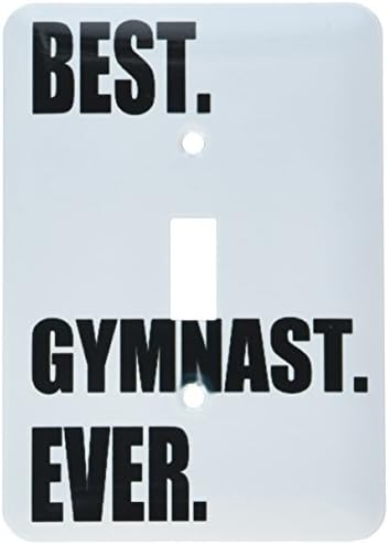 3dRose lsp_185006_1 Best Gymnast Ever Fun Gift for Talented Gymnastics Athletes Text Light Switch Cover image 4