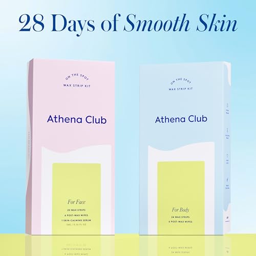 Image of Athena Club Wax Strip Kit Bundle - Face & Body Hair Removal Strips with Soothing Aftercare, Dermatologist-Tested, Easy At-Home Waxing for Smooth Skin