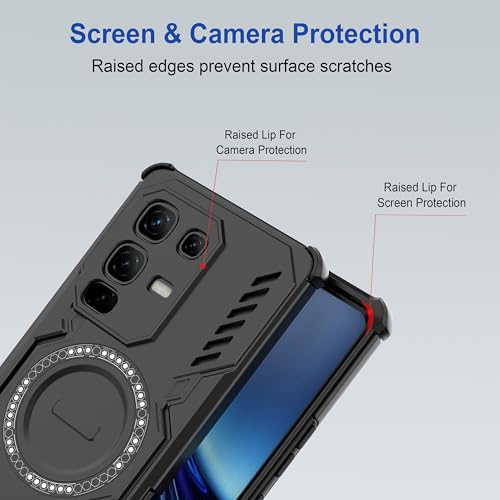 Image of Zapcase Back Case Cover for Infinix Note 50s 5G+ | Magnetic Case with Built-in Metal Ring | Supports MagSafe Charger, Wallet & Car Mount | Shockproof Hybrid PC + TPU | Black
