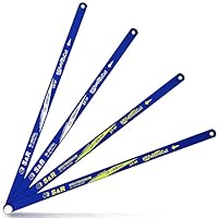 S&R Sägeblätter Set mit Hochleistungs-MOLYBDÄN-Sägeblättern/MADE IN GERMANY/für Metallsäge, Bügelsäge 12 / 300 mm, 4-tlg 2x Molybdän-Stahl 24 tpi, 1x Bi-Metall 18 tpi, 1x Bi-Metall 24 tpi