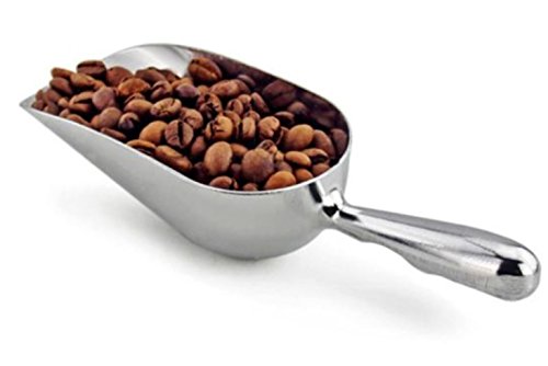 Aluminum Scoop with Contoured Handle 5 oz. Capacity Size 6”x 3" Mirror Finish Heavy Duty Ideal For Bar, Ice, Dry Bin, Dry Goods, Candy, Spice, Popcorn, Flour, Kitchen, Coffee, Grains, Suger And More - Thumbnail 4