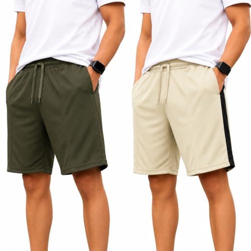 Image of Mack Jonney Men's Shorts Pack of 2 | Comfortable Casual, Sports & Lounge Shorts for Men | Regular Fit-MJ .3