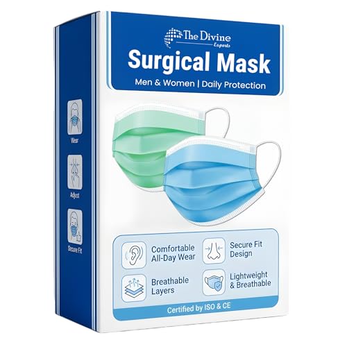 Image of Surgical Mask for Men & Women | Certified by ISO & CE to Protect Mouth Droplets, Dust and Pollution Combo