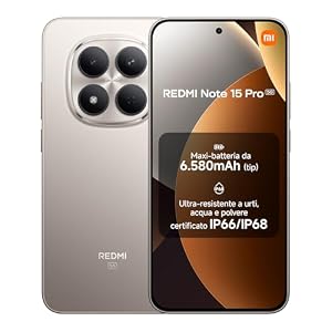 XIAOMI REDMI Note 15 Pro 5G, Smartphone 12+512GB, Titanio, 6580 mAh