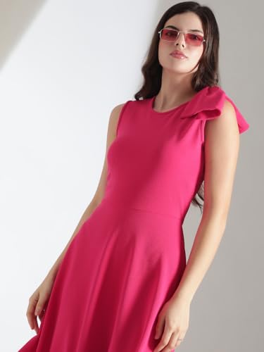 Image of KOTTY Women's Fit And Flare Knee Length Dashing Designs Crisp Whisper Dress