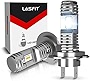 LASFIT H7 LED Bulbs Mini Size, 6000K White Flip Chips All-in-One Conversion Kit, Fanless No Adapter Required Easy Install H7 Bulb, Halogen Replacement Kit, Pack of 2