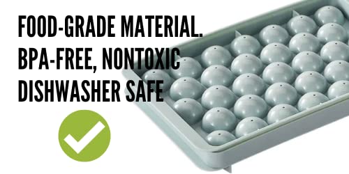 Acgss 2-Pack Round Ice Cube Tray 66Pcs, Round Ice Ball Maker, Round Ice Cube Mold, Perfect For Chilling Drinks,Coffee, Juice, Cocktails And More #TOP5