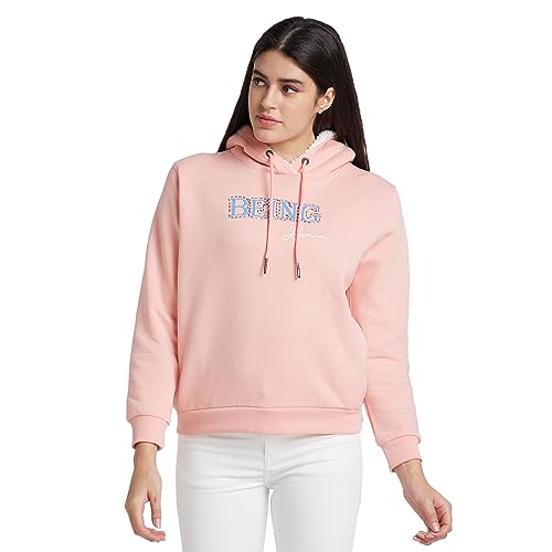 Being Human Pink Melange Women Sweatshirt