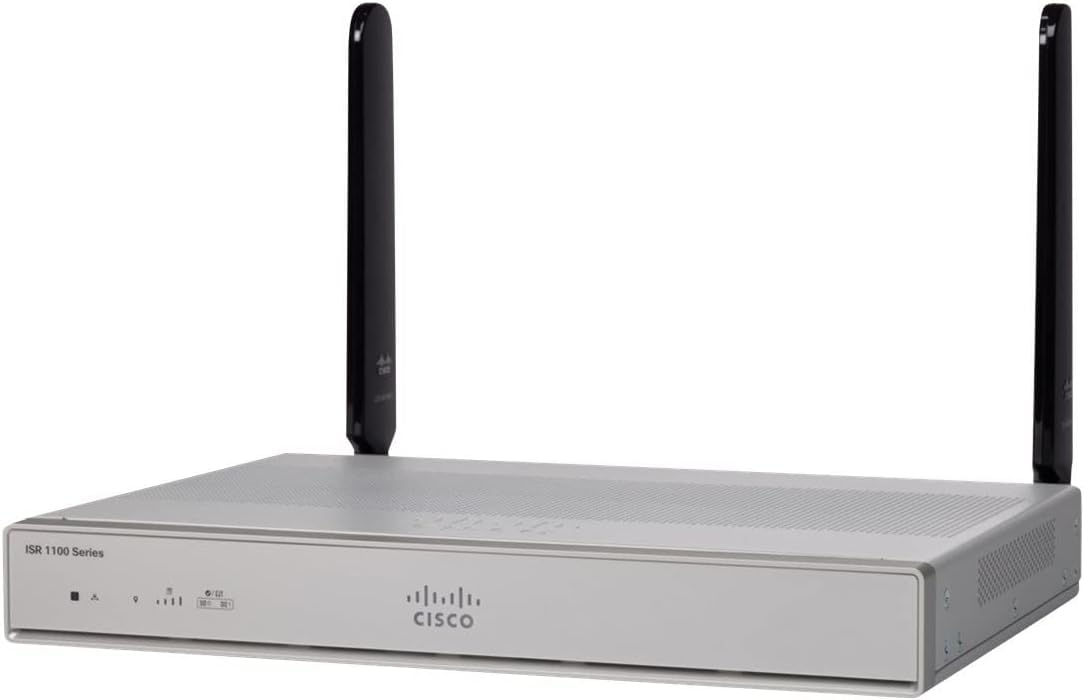 Cisco C1111-​4PLTEEA Integrated Services Router con 4 porte doppie Gigabit Ethernet (GbE), router GE Ethernet con funzioni LTE avanzate (CAT6), un anno di garanzia hardware limitata (C1111-​4PLTEEA)