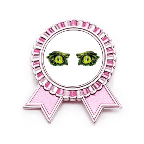 Badge œil de monstre rose M en métal pour personnaliser votre sac à dos de cours