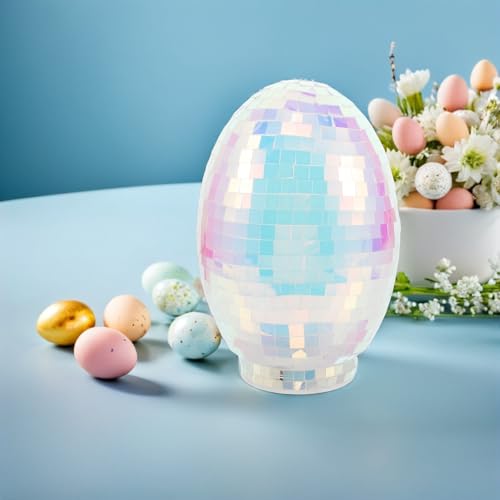 Huevo de Pascua de vidrio OUNONA adorno decorativo de escritorio para casa 7