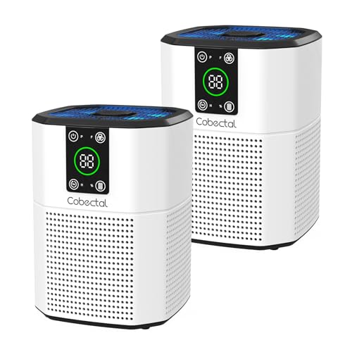 2 Pack Air Purifier for Home Bedroom, Cobectal Room Air Cleaner with H13 True HEPA 3-in-1 Filter,...