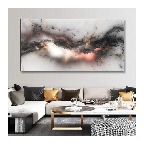 Peinture sur toile nuage coloré 60x120cm pour décoration salon