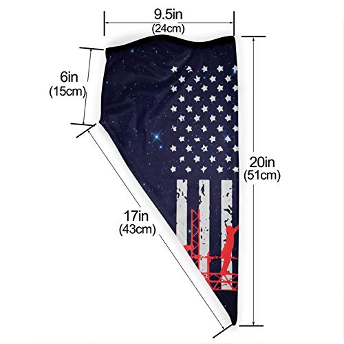 Ironworker America Flag Men Women Neck Gaiters Magic Scarf Adult Wrist Brace for Gardening