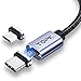Produktbild TOPK Magnetisches Ladekabel, 3 in 1, 3 A, schnelles Laden und Synchronisieren von Daten, Kabel für Micro-USB, Typ C, Telefon, Smartphone Tablet (2 m, schwarz)