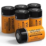 ViCep 6 Pack Pile CR2 3V CR 2 Piles Lithium CR15H270 Télémètre Lampe de Poche Systèmes d’Alarme Télémètre Non Rechargeable
