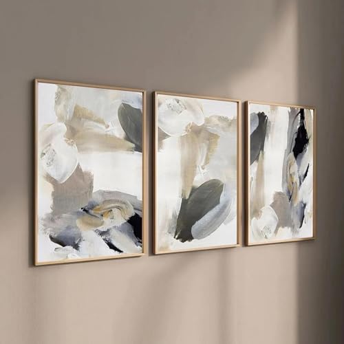 Toile abstraite aquarelle grise et noire 80x110 cm | Art mural premium