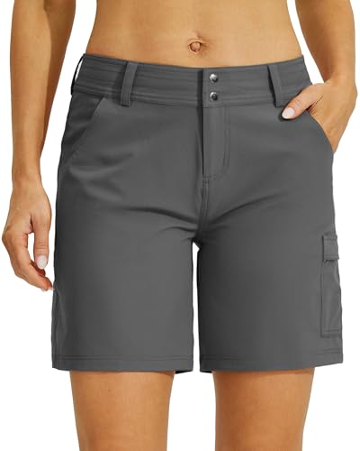 Willit Short feminino de golfe para caminhada, cargo de secagem rápida, shorts esportivos casuais de