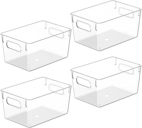 Clear Plastic Storage Bins, Pantry Organizers and Storage Containers Fridge Organizer Bins Kitchen Cabinet Organizer for - Detailed View